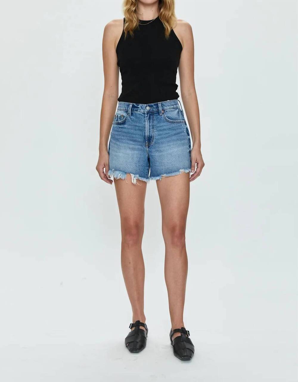 NEW PISTOLA kennedy relaxed mid rise short in blue
